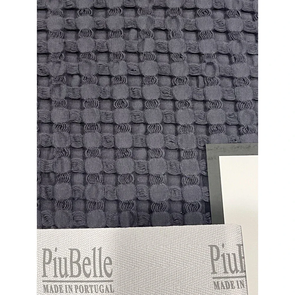 Piu Belle Dark Gray Waffle Texture Cotton King Blanket Coverlet 104 X 94 in New